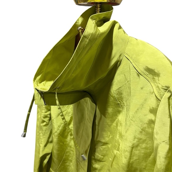 Lafayette 148 Stylish Chartreuse Women's Linen Blend Jacket - Picture 6 of 14